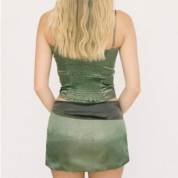 All My Love NEW‎ Anna Top in Olive Medium Satin Party Night Out Summer Glam - Picture 2 of 8